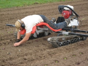 Casey planting with the Drängen back when we first acquired it in 2008. We bought ours used from another farm, who imported it from Europe. Now they can be purchased domestically.