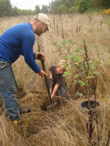 The kids were so excited about the trees that we each planted one as soon as they were unloaded!