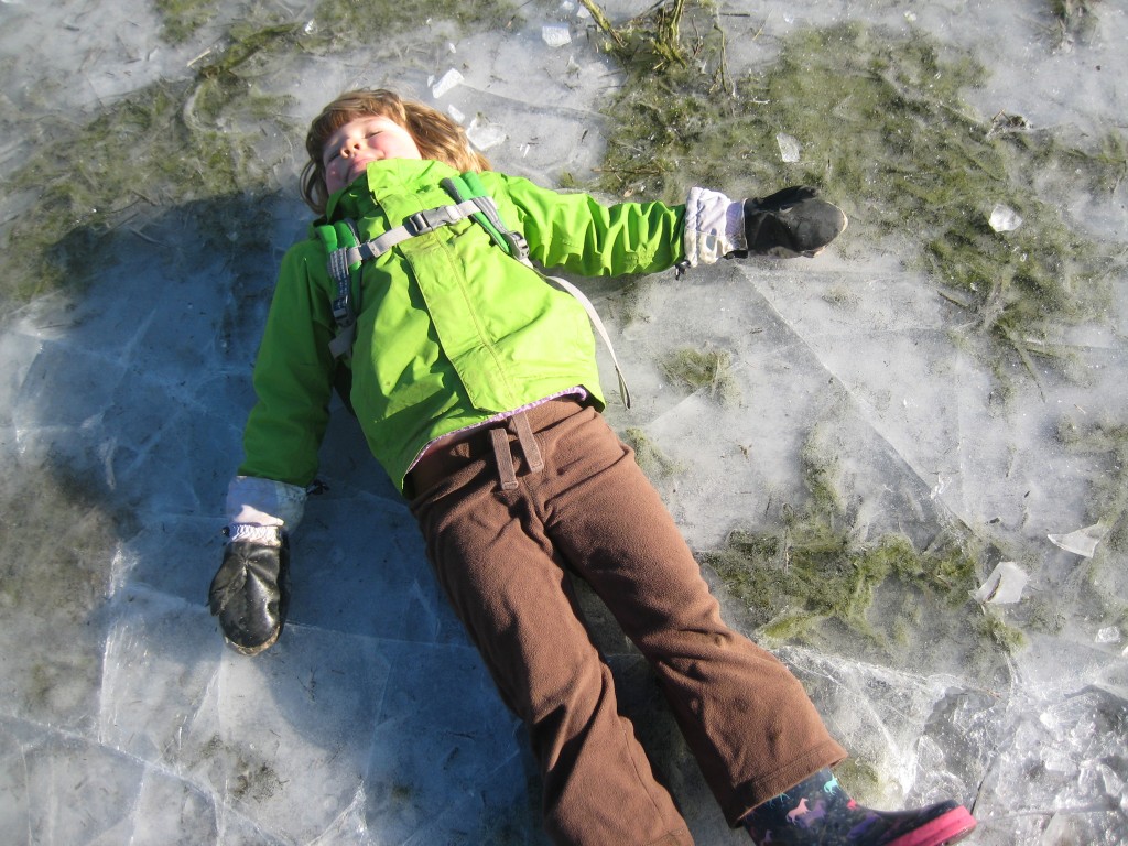 And, apparently it was even fun to lie down on the ice! I'm sure the brilliant winter sun helped!