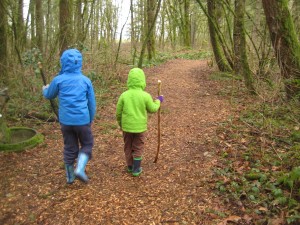 Into the woods of Airport Park, one of our weekly outdoor outings.